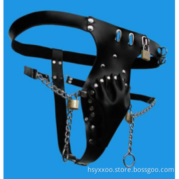Leather Chastity Belts Device Bondage Restrains Slave Underwear Sexy Pants with leash and lock Sexy Sex Toys For Female